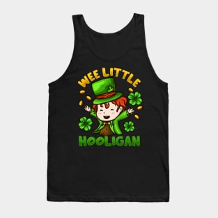 Kids Wee Little Hooligan I Funny Shenanigans Leprechaun graphic Tank Top